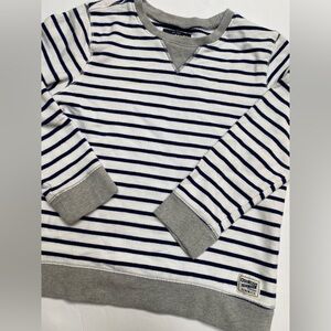 OshKosh B'gosh White and Navy Striped Long Sleeve Top